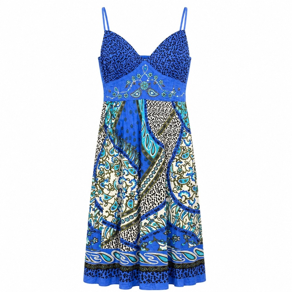 Mille Cabrille Dopamine Midi Dress Women Medium Artisan Eclectic Vintage